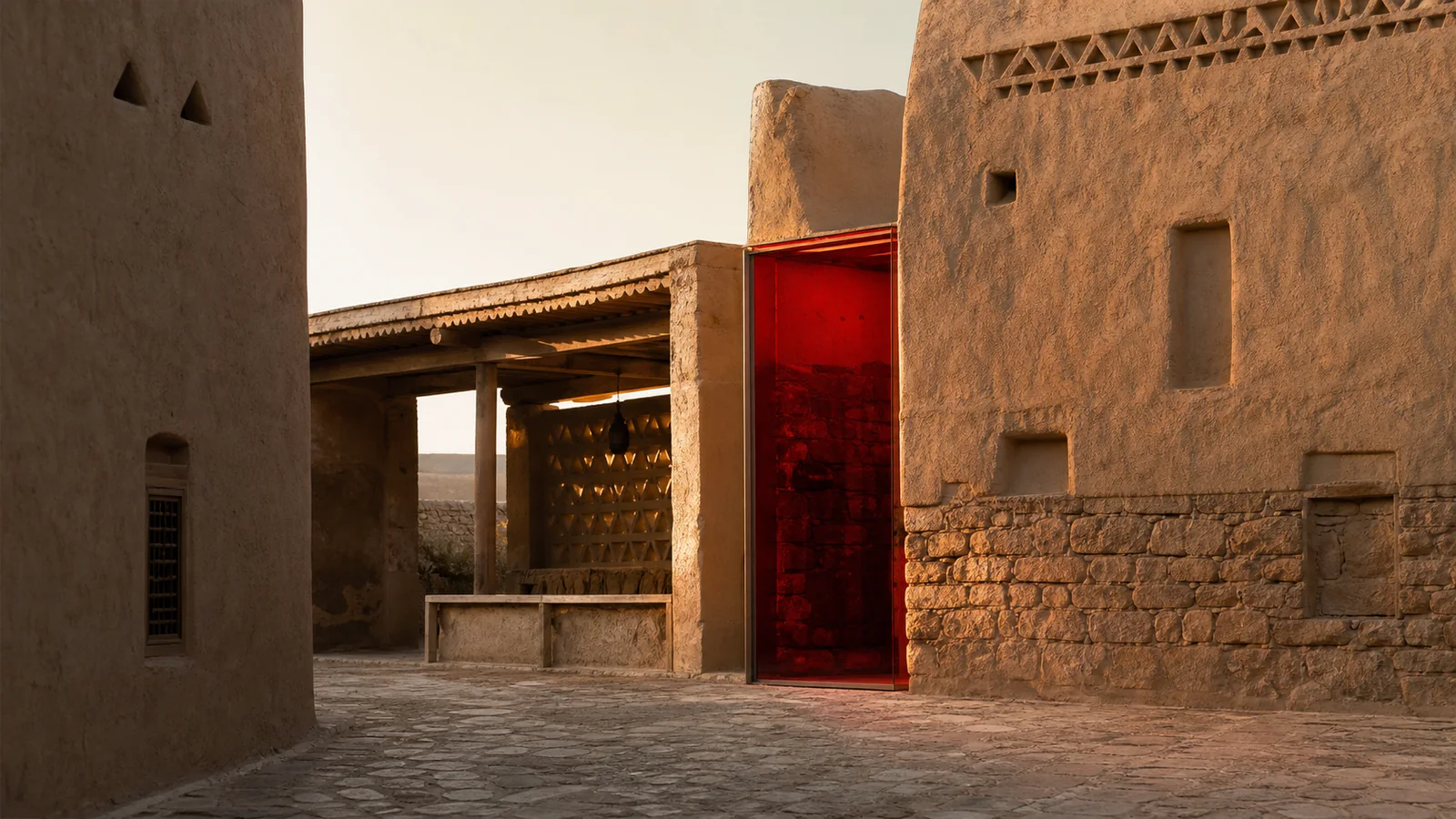 مبنى تراثي سعودي أعيد توظيفه مع إضافة معاصرة هادئة تحافظ على فناءه وموادّه الأصلية