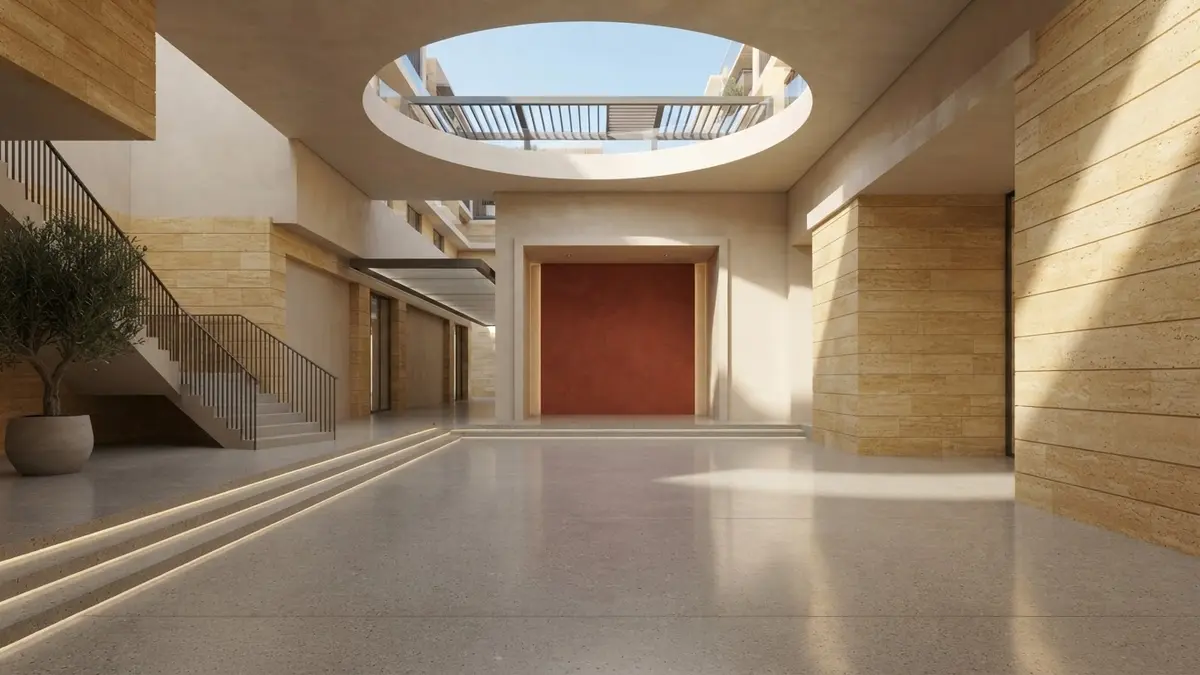 مخطط هندسي يوضح مقارنة بين تكاليف حفر القبو والمنصات العلوية للمواقف في مشروع تجاري بالرياض