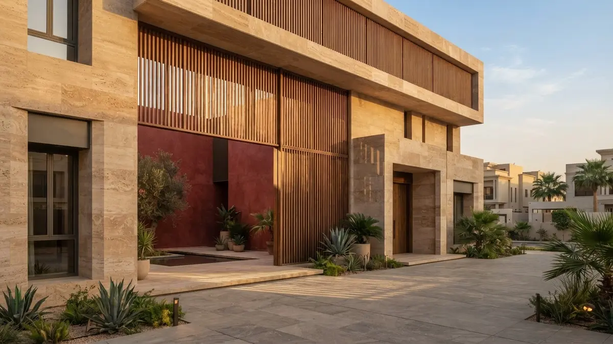 مخطط معماري لفيلا سكنية متلاصقة في الرياض يوضح التوزيع الذكي للارتدادات والنوافذ لحماية الخصوصية البصرية